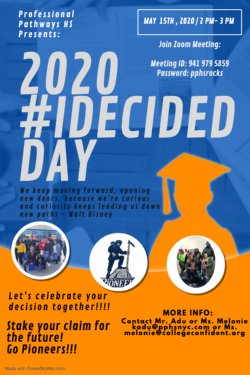 Decision Day 2020, Join us May 15 at 2:00 via zoom